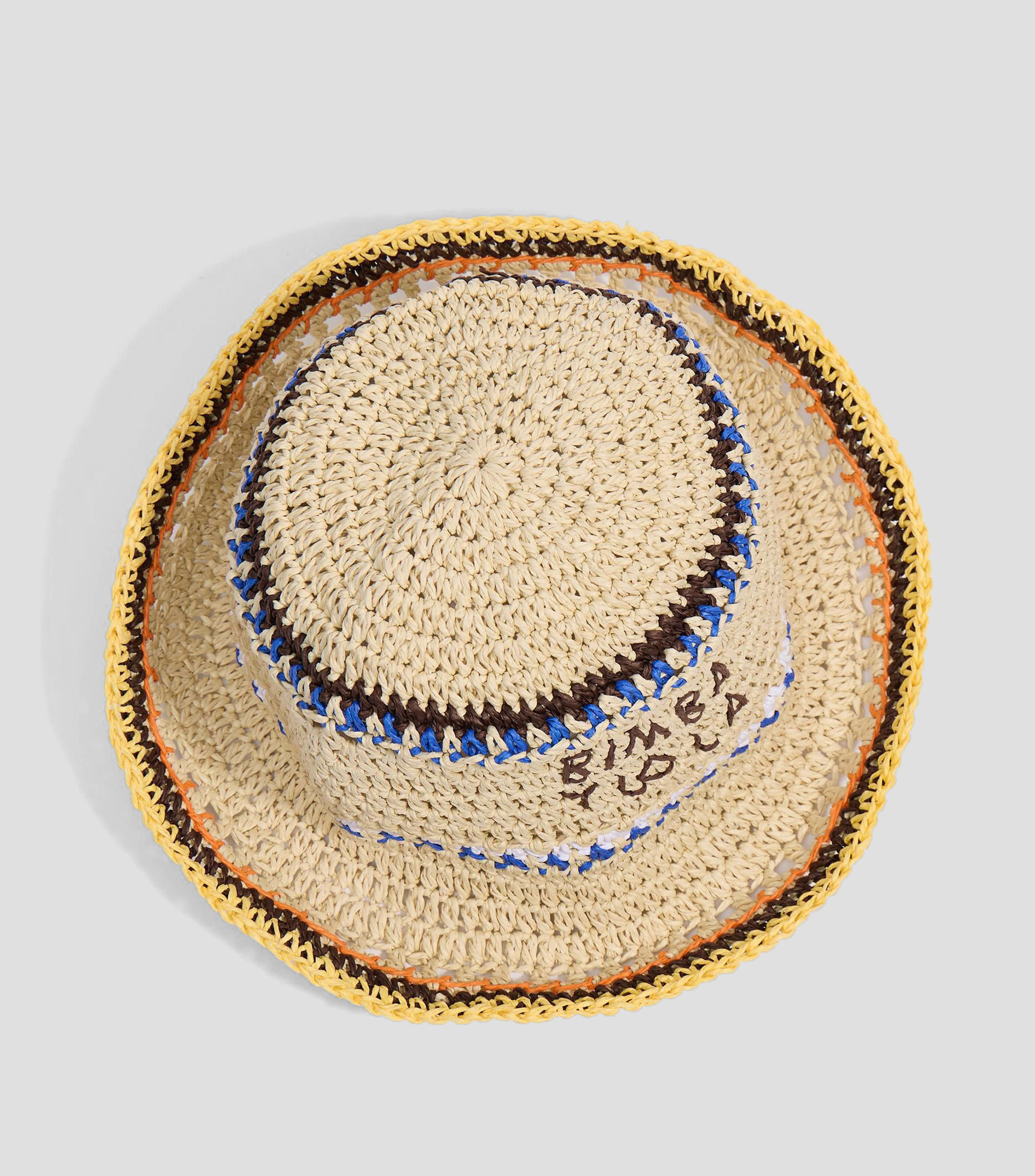 Gorro de papel natural con logo bordado Mujer